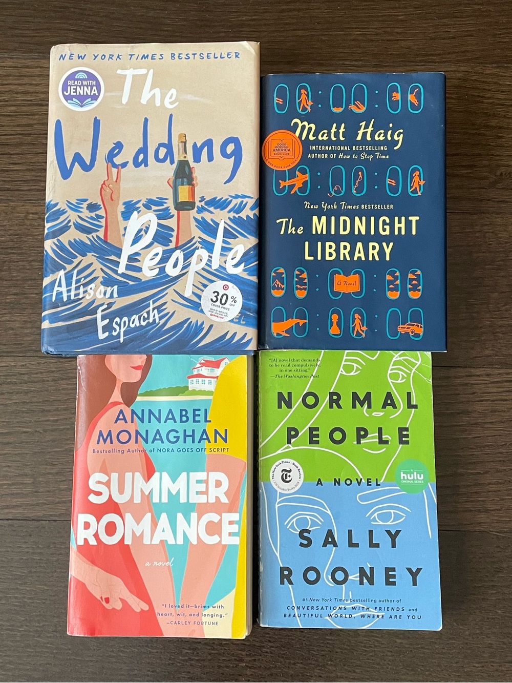 Summer Romance, The Wedding People, Normal People, The Midnight Library books